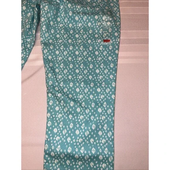 Levis 524 Size 9M Too Superlow Skinny Black Label Aqua Pattern Jeans - Picture 11 of 11